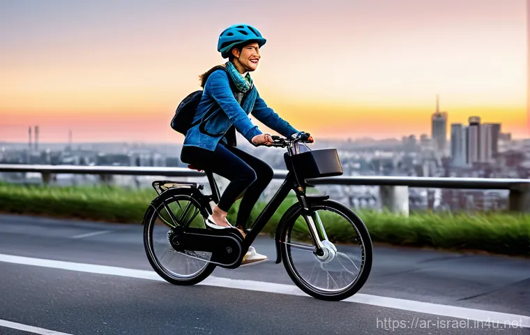 이스라엘의 공공 자전거 시스템 - **Prompt 1: Urban Cycling Joy and Freedom**
    "A vibrant, sunny urban landscape with a clear, wide...