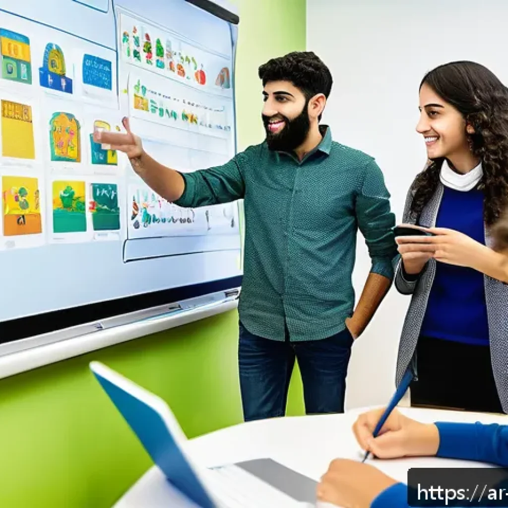 이스라엘 교육 시스템과 주요 학교 - A vibrant, modern Israeli classroom featuring a diverse group of Arab and Jewish students engaged in...